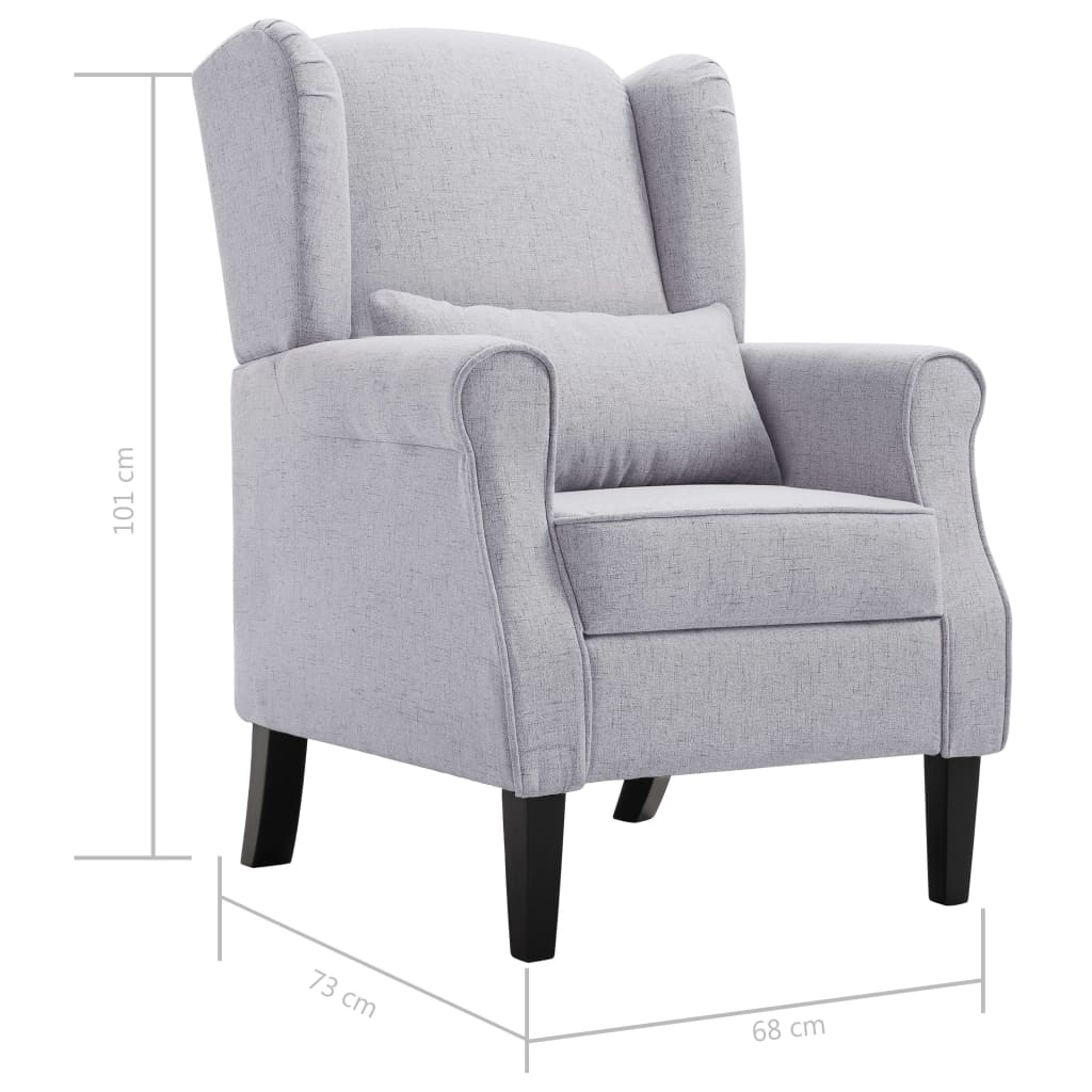 Fauteuil Roza - met kussen - lichtgrijs