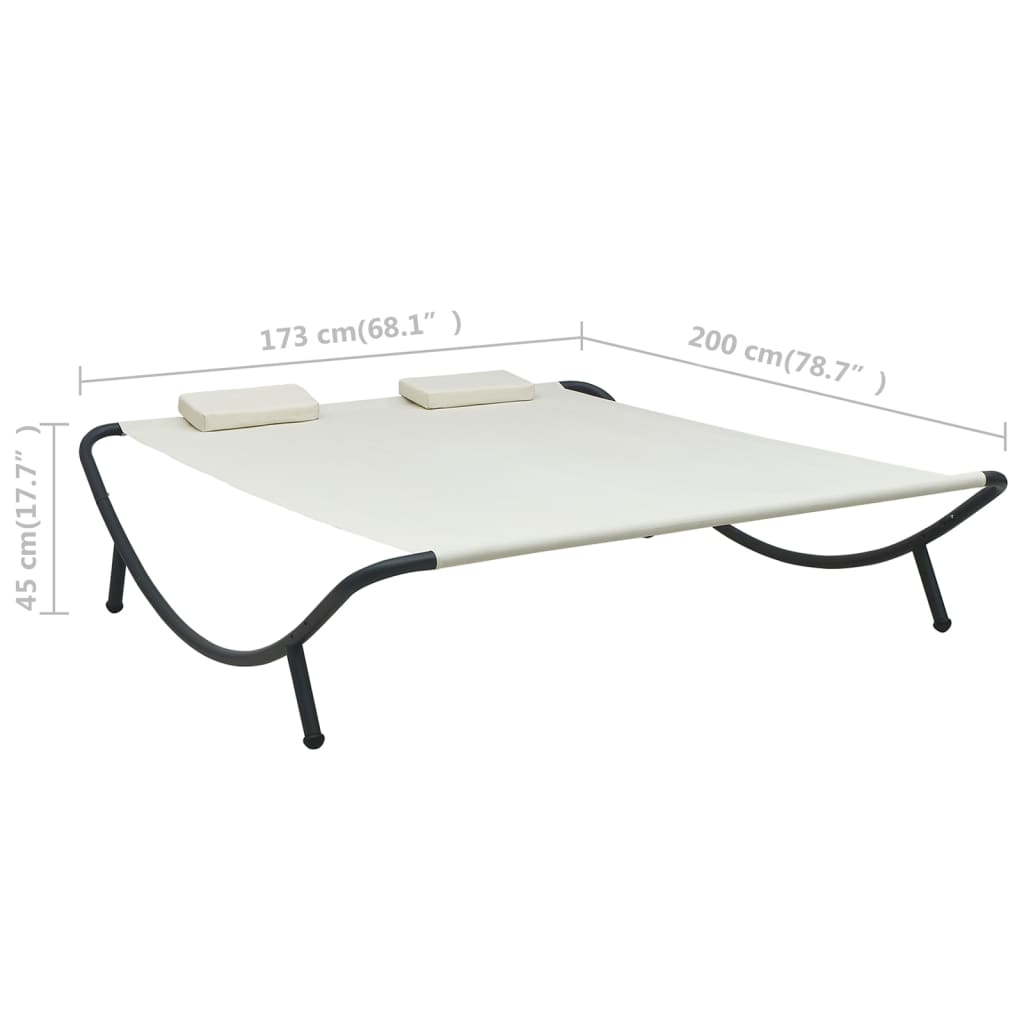 Ligbed Eline - 200 x 173 x 45 cm - crème