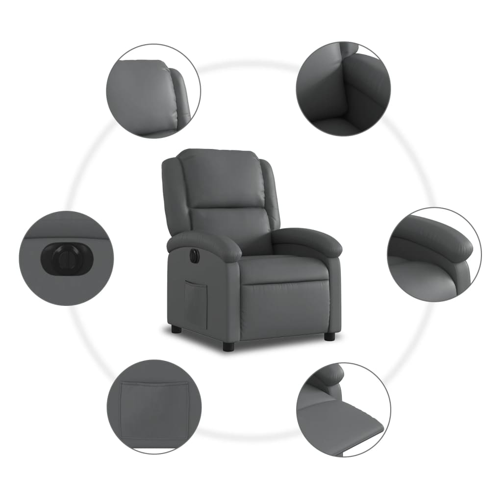 Fauteuil Karlijn - kunstleer - elektrisch verstelbaar - grijs
