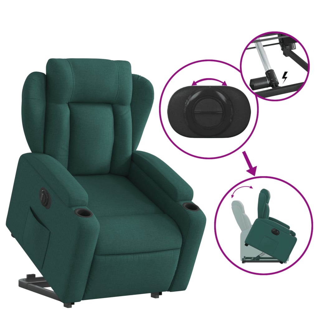 Fauteuil Tom - elektrisch verstelbaar - donkergroen