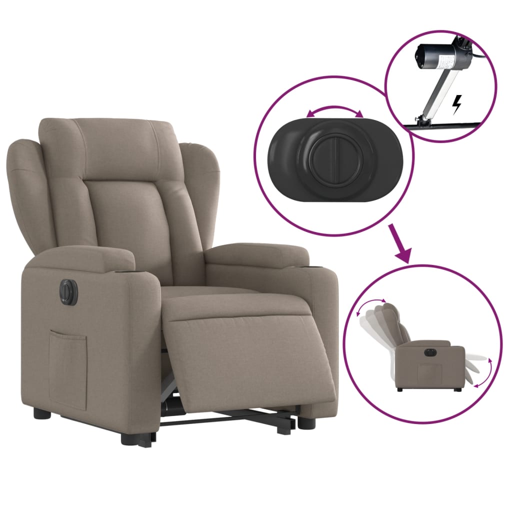 Fauteuil Tom - elektrisch verstelbaar - taupe