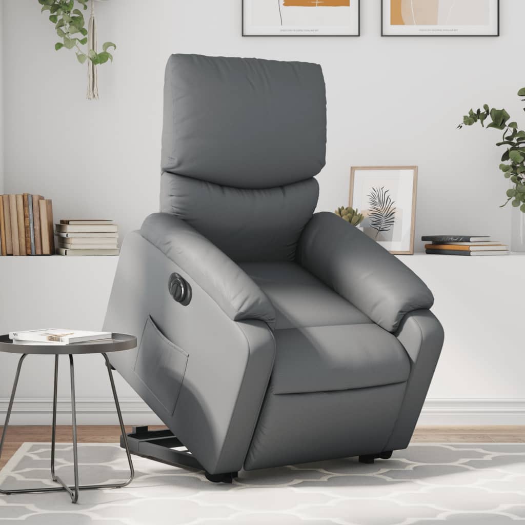 Fauteuil Ninthe - kunstleer - elektrisch - grijs