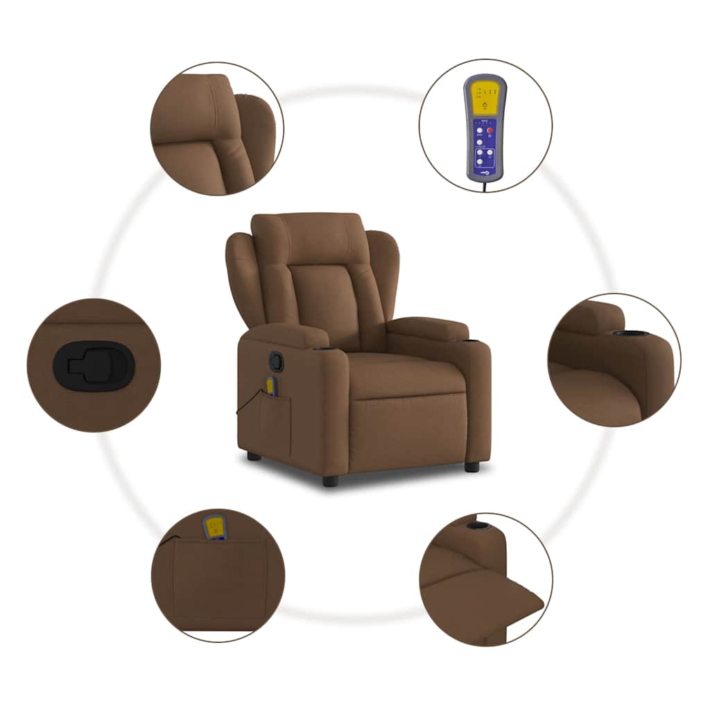 Fauteuil Jorien - met massage - verstelbaar - donkerbruin