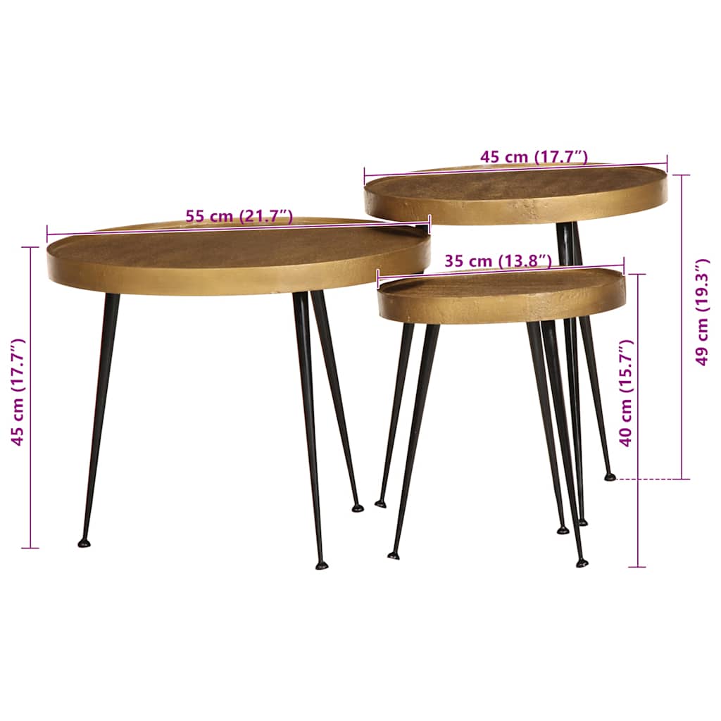 Salontafel Max - hout - 3 stuks