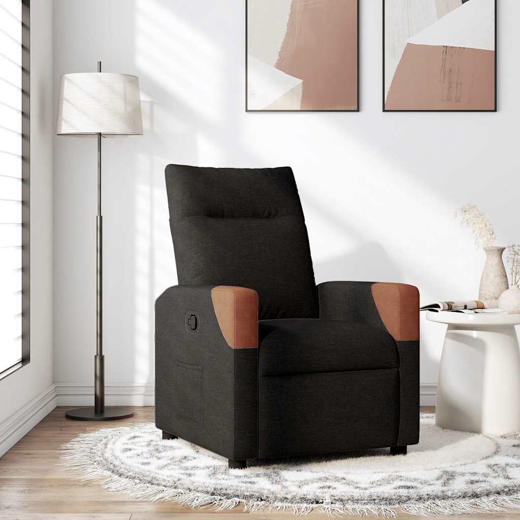 Fauteuil Liva - stof - verstelbaar - zwart