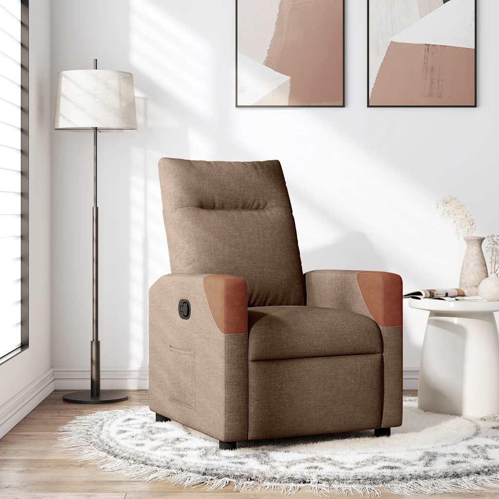 Fauteuil Liva - stof - verstelbaar - bruin