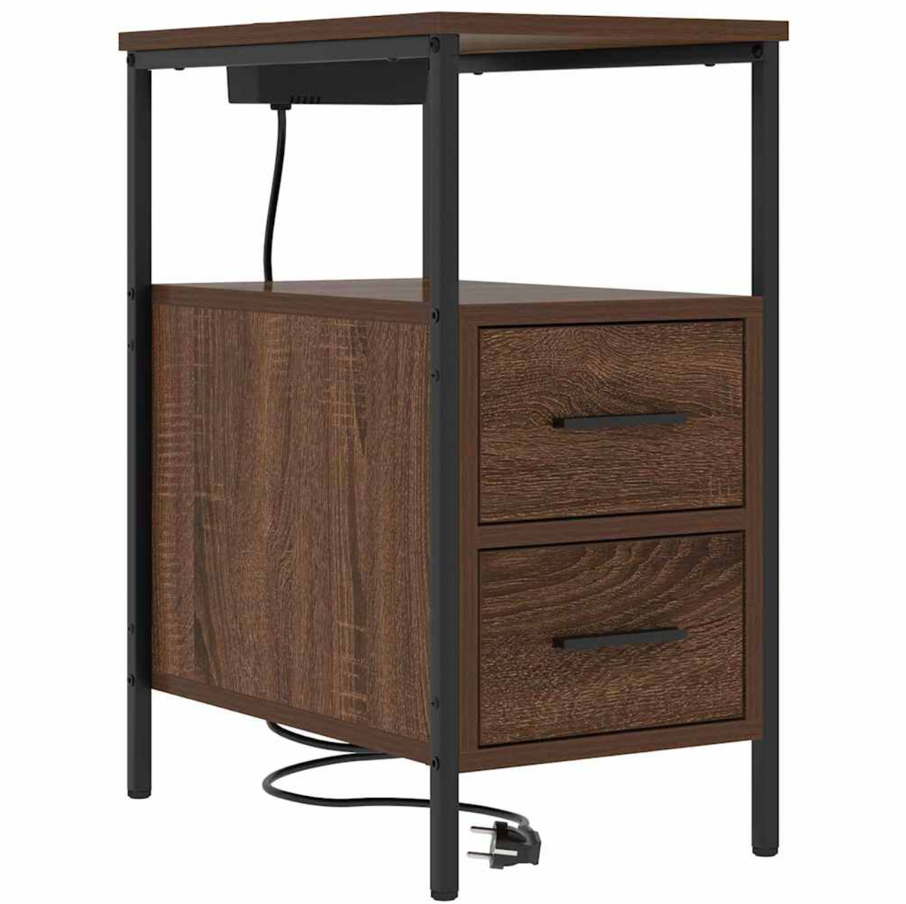 Nachtkastje Emilia - 2 stuks - met oplaadstation - Sonoma eiken
