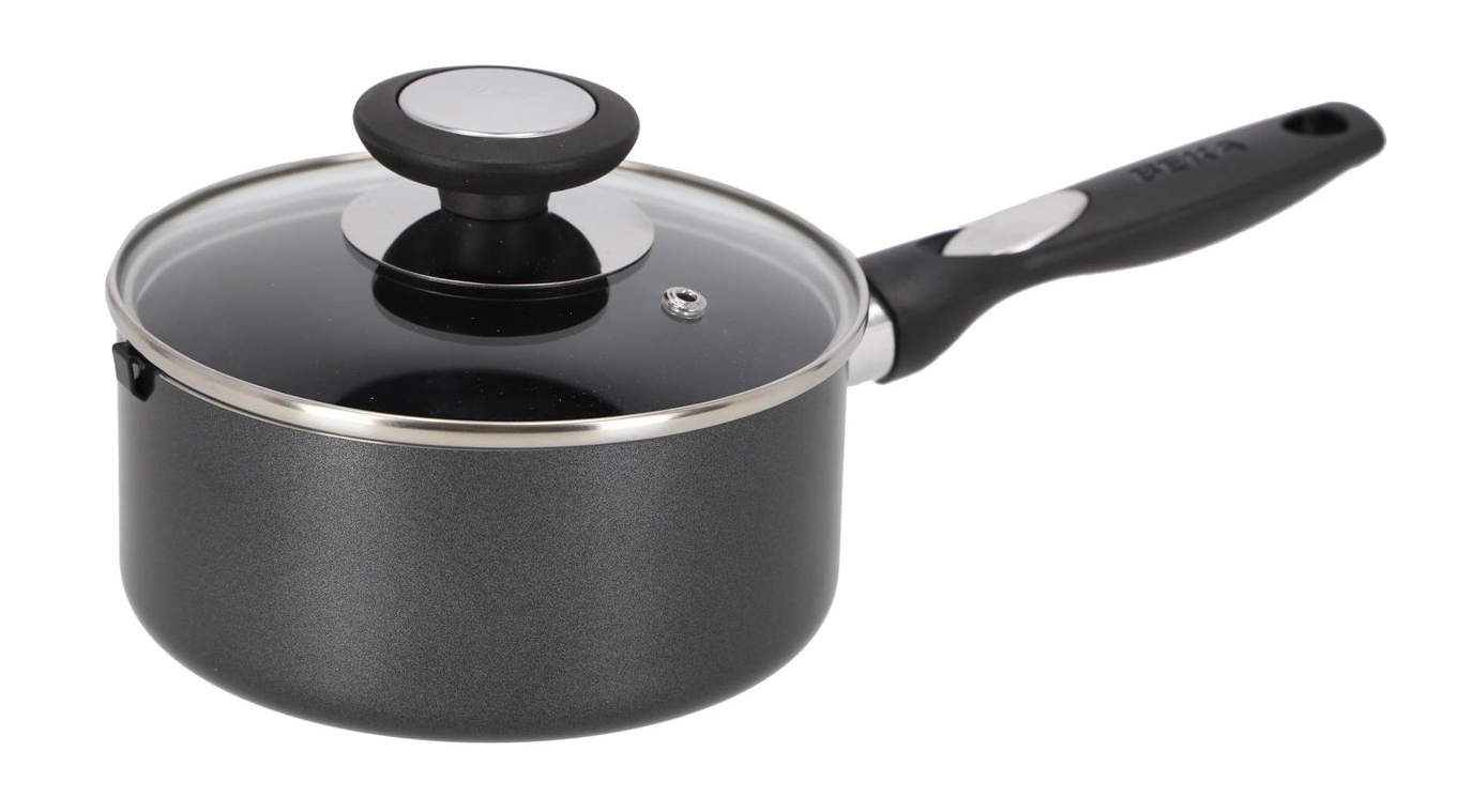 Beka Pro Induc Steelpan met Deksel en Keramische Antikleeflaag - PFAS vrij - Ø 16cm