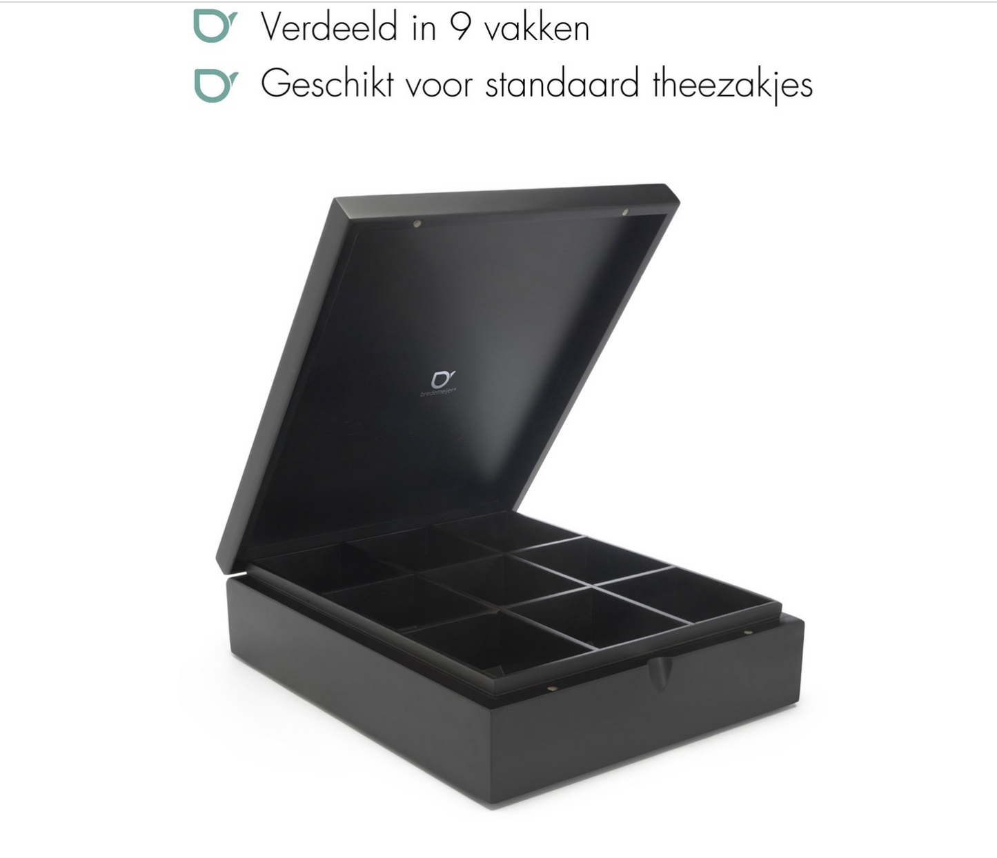 Bredemeijer - Theedoos 9 vaks gesloten - bamboe zwart