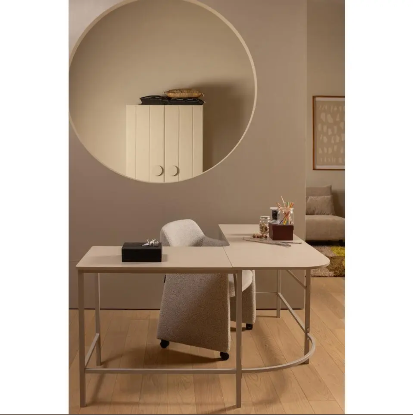 WOOOD Mike Hoekbureau - 75x185x185 cm - Hout/Metaal - Dust