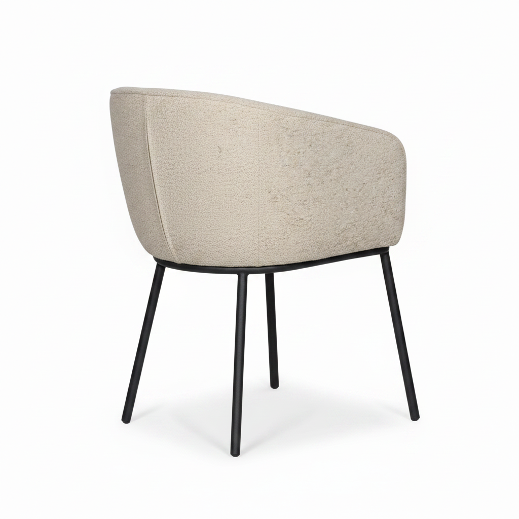 WOOOD Leon eetkamerstoel naturel bouclé | Retourdeal 50%