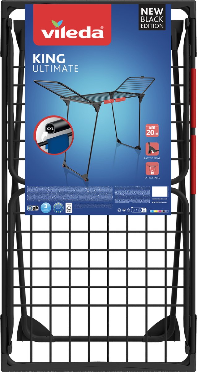 Vileda King Ultimate Droogrek Black Edition 20m | Retourdeal 40%