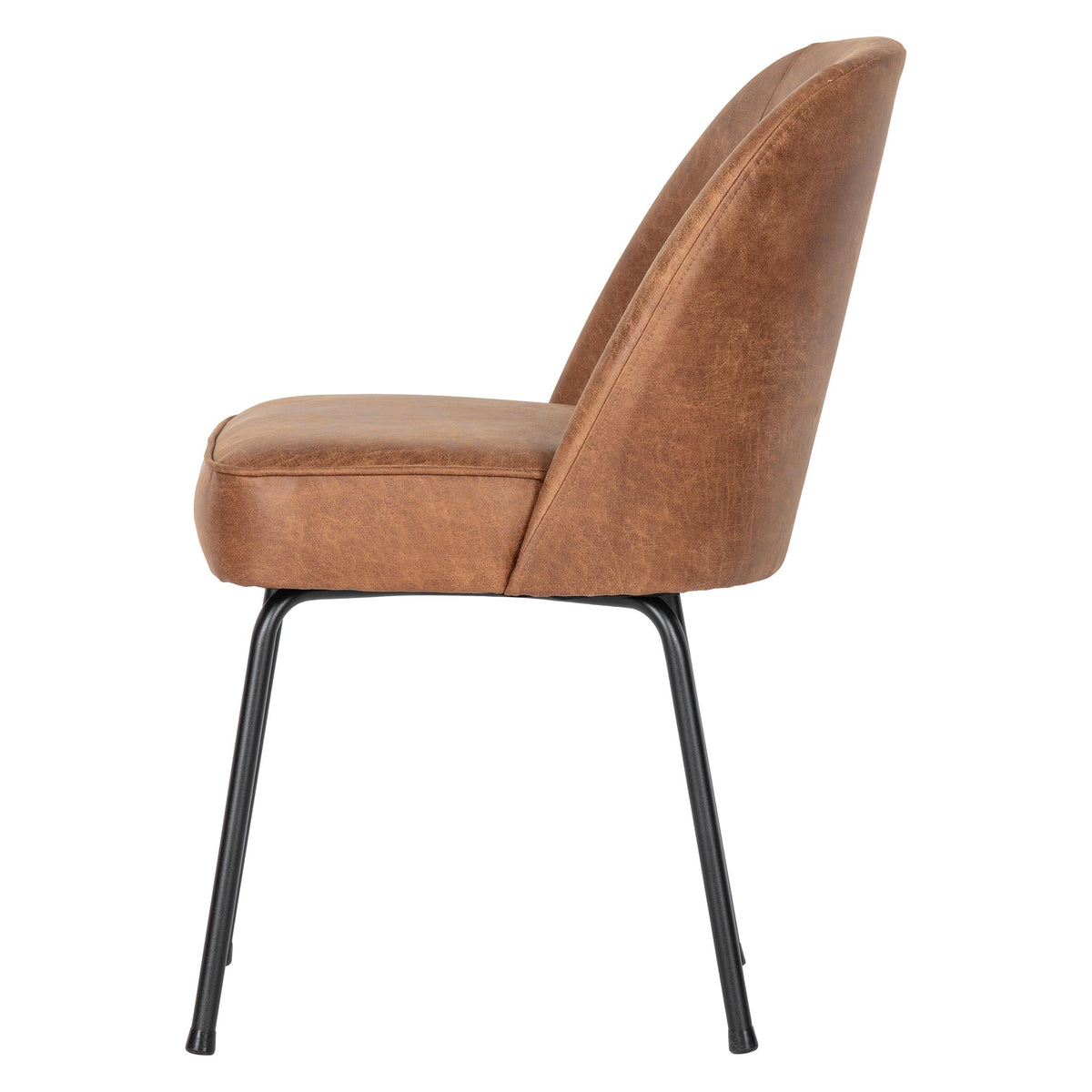 WOOOD Vogue Eetkamerstoel Leer Cognac