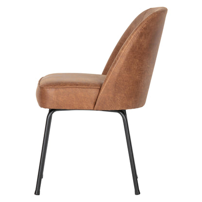 WOOOD Vogue Eetkamerstoel Leer Cognac