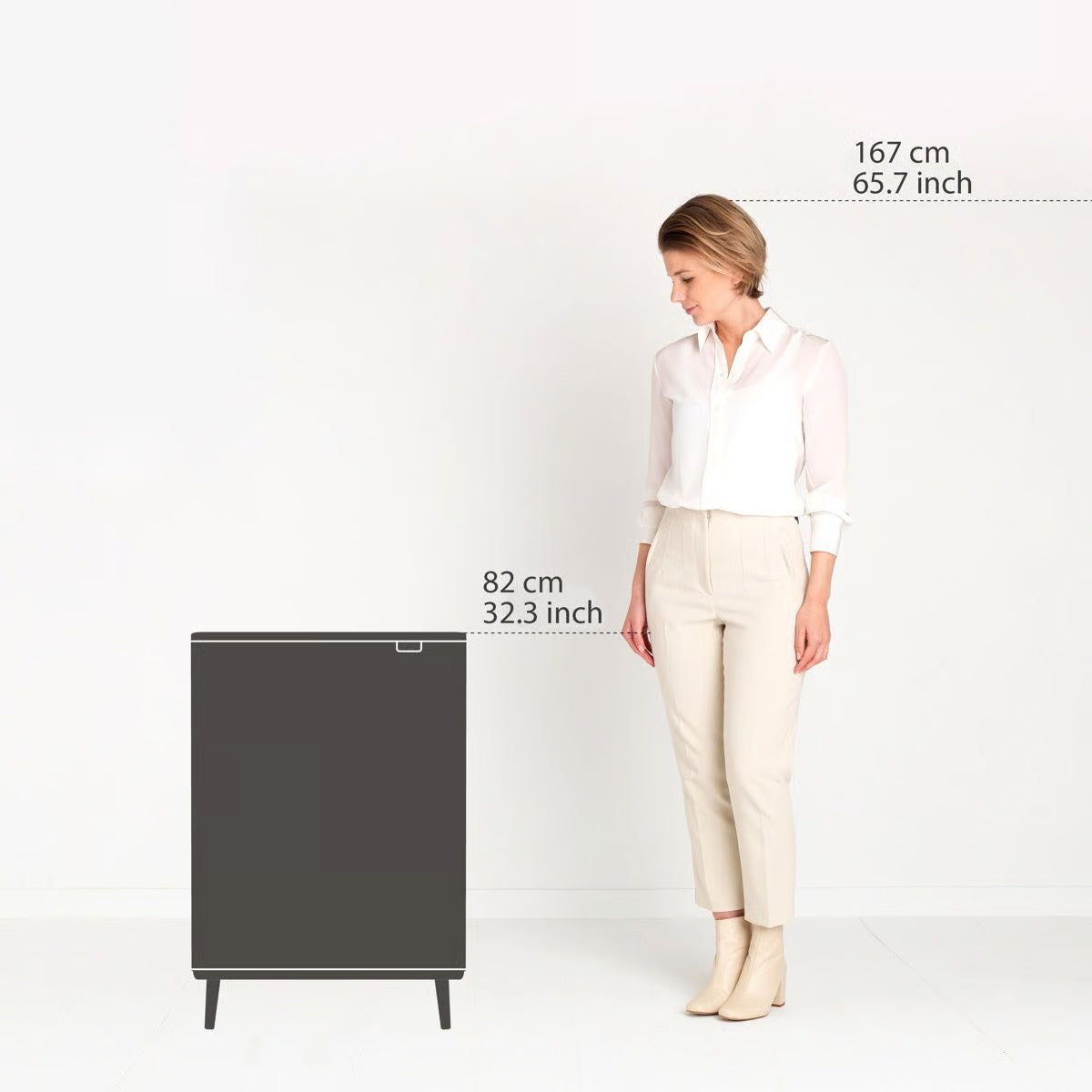 Brabantia Bo Touch Bin Hi 60L Wit | Retourdeal 40%
