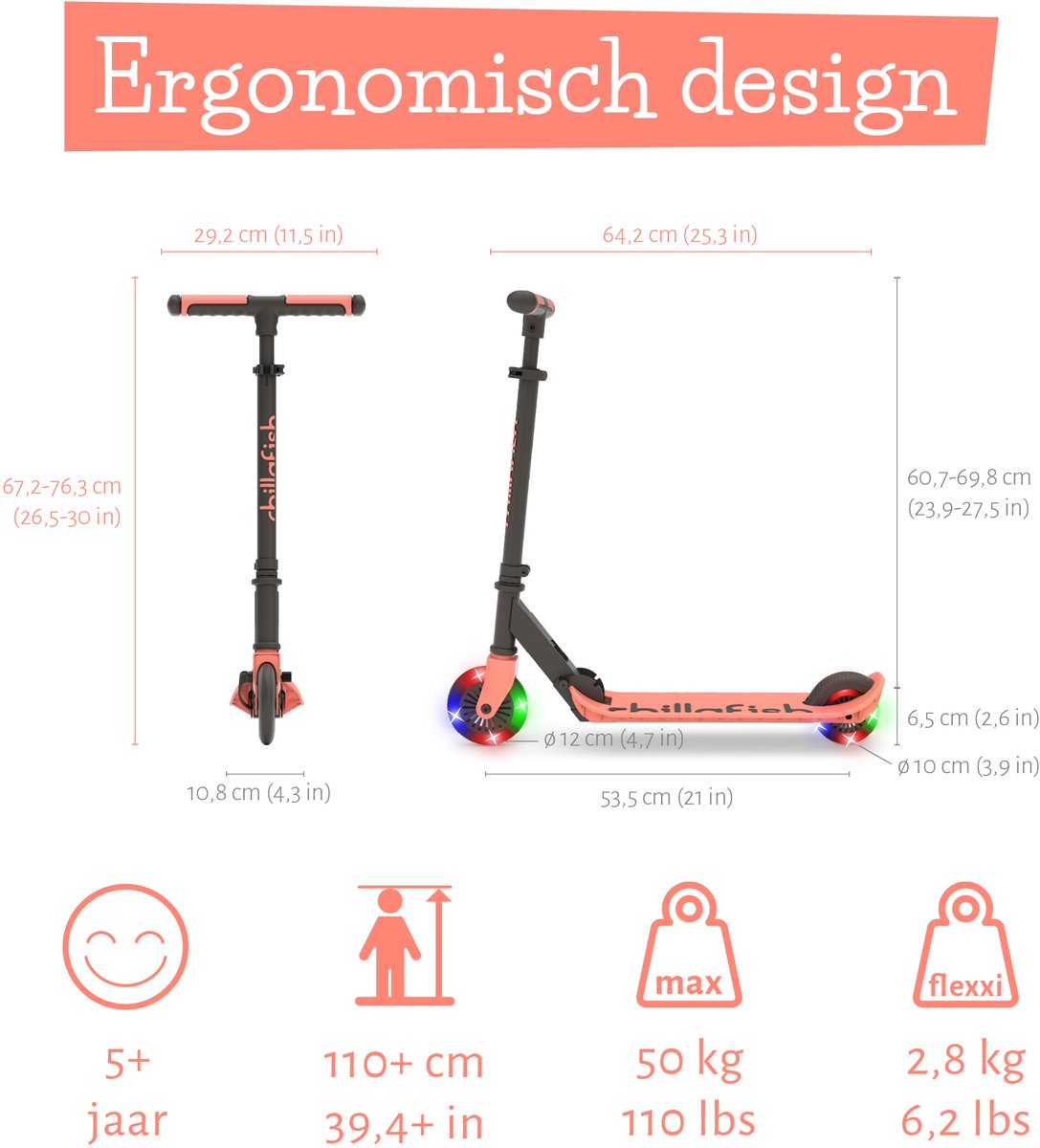 Chillafish Kinderstep LED Wielen Roze | Retourdeal 40%