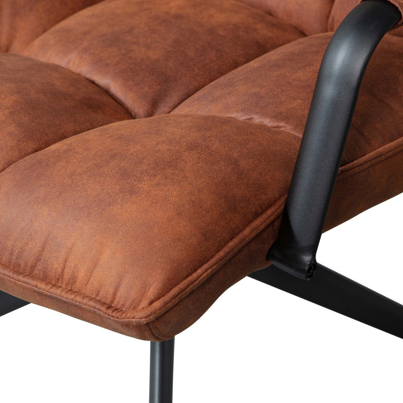 WOOOD Jouke Draaifauteuil - Kunstleer - Cognac - 96x70x85 – extra afbeelding