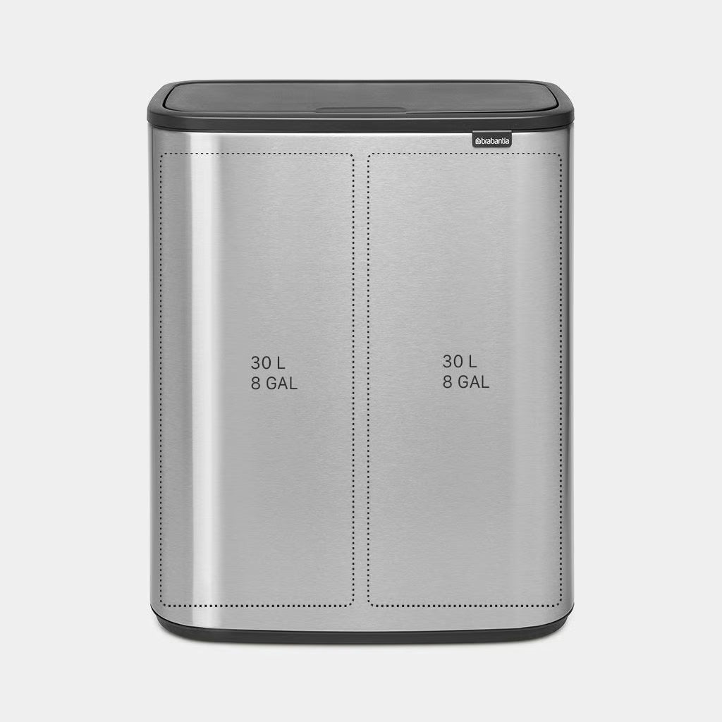 Brabantia Bo Touch Bin 2x30L Matt Steel | Retourdeal 20%
