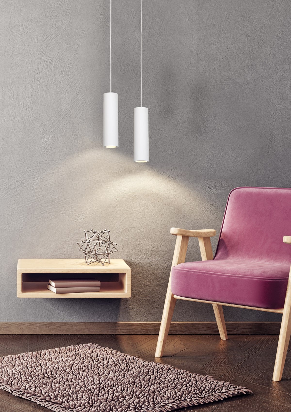 Lucide GIPSY Hanglamp Ø 7 cm GU10 Wit