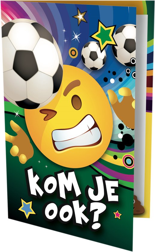 Uitnodigingskaarten Sportkampioen Emoji 6 stuks