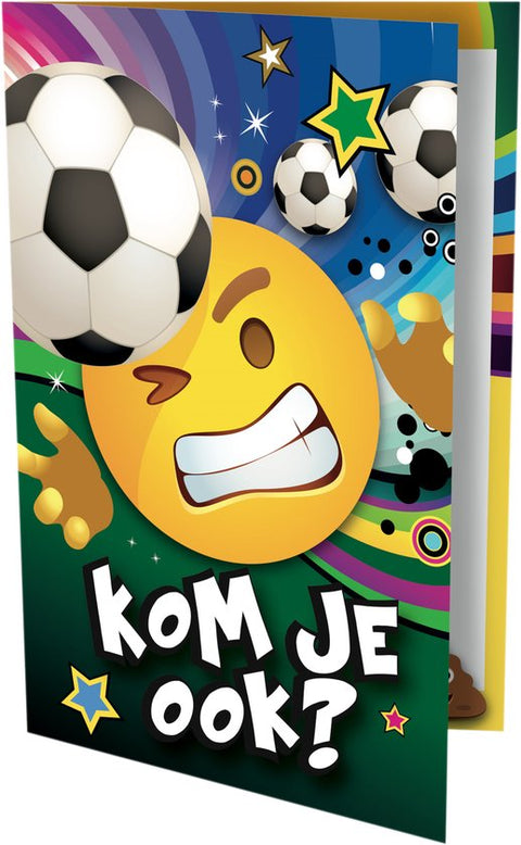 Uitnodigingskaarten Sportkampioen Emoji 6 stuks
