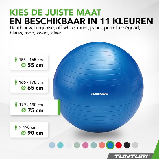 Tunturi Gymball 75 cm Blauw Anti Burst | Retourdeal 30%