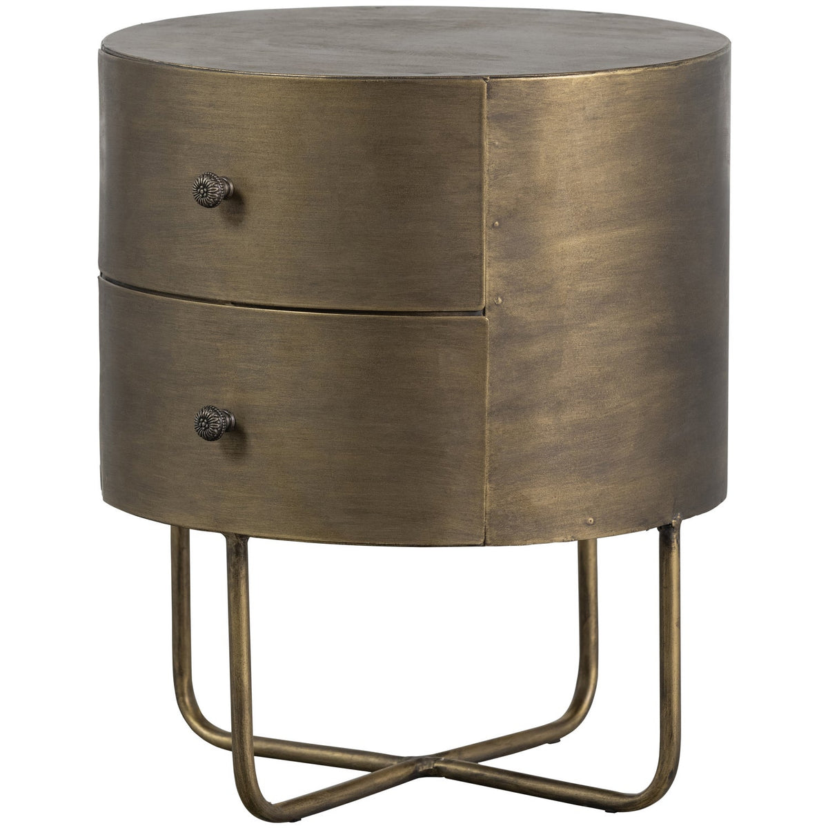 WOOOD Glossy Rond Kastje Metaal Antique Brass 48x39x39
