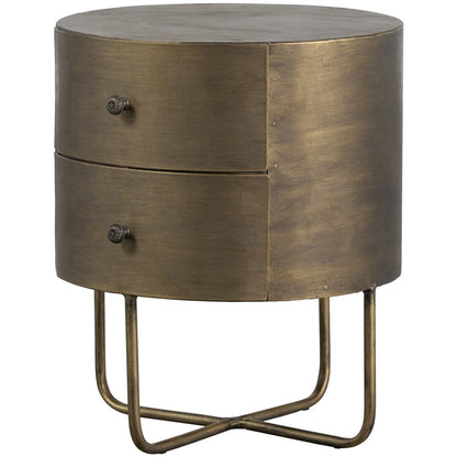 WOOOD Glossy Rond Kastje Metaal Antique Brass 48x39x39