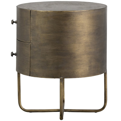 WOOOD Glossy Rond Kastje Metaal Antique Brass 48x39x39