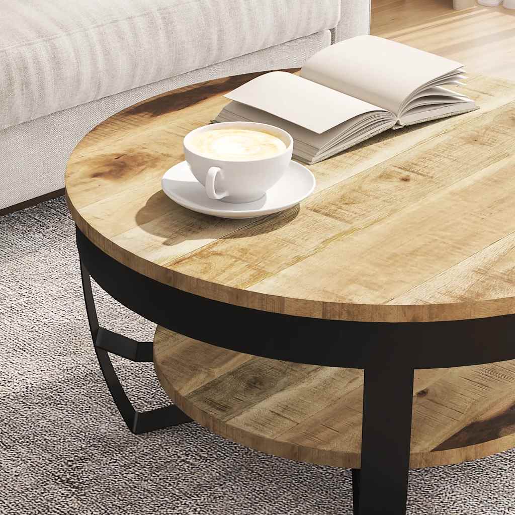 Salontafel Yorick - 65x32 cm - massief ruw mangohout