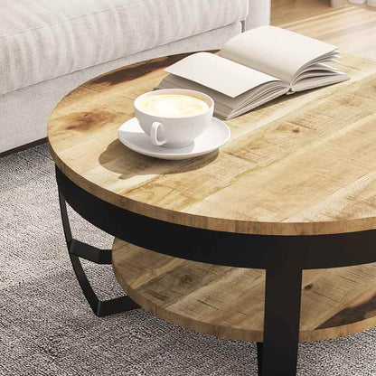 Salontafel Yorick - 65x32 cm - massief ruw mangohout