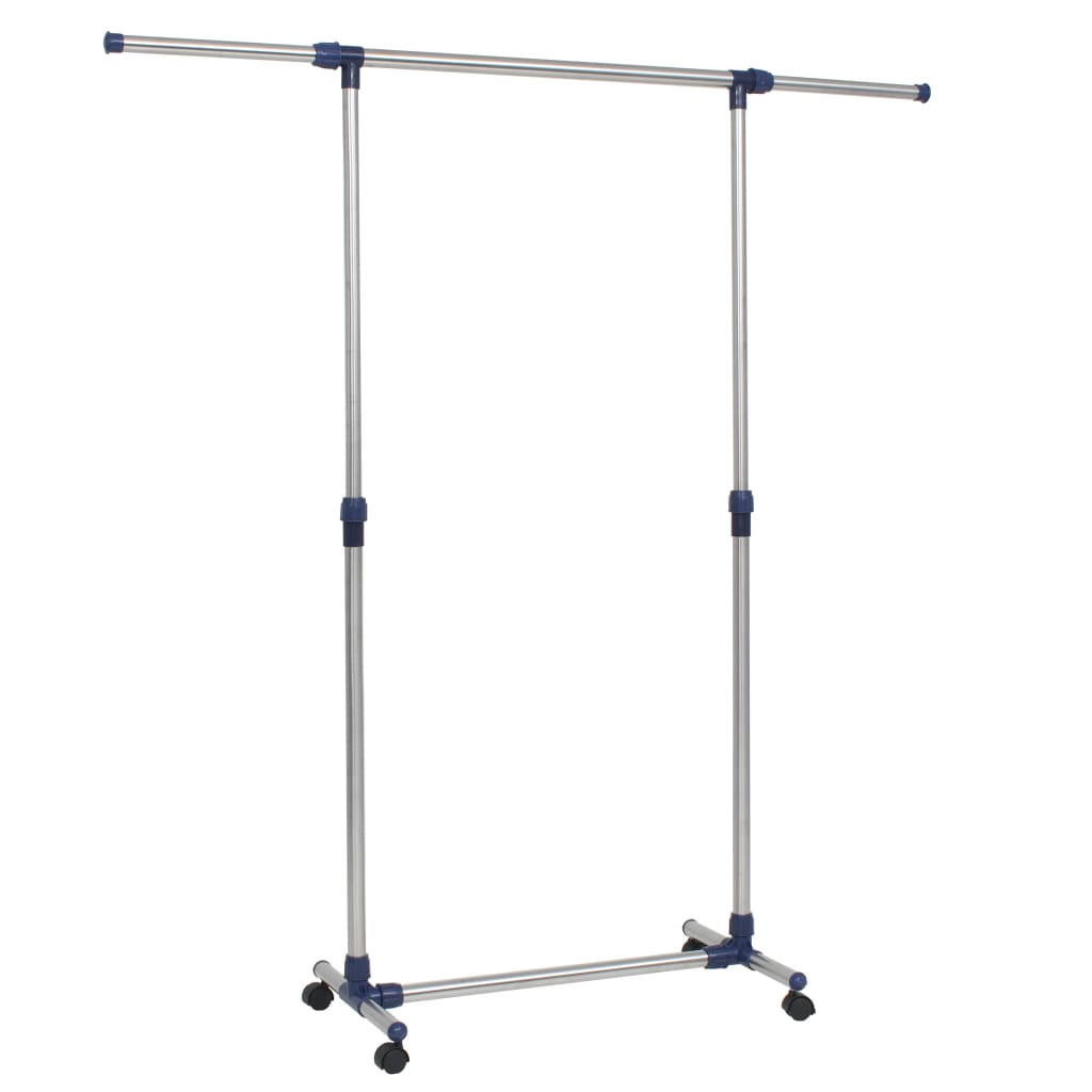 Kledingrek Verstelbaar 165X44X150 Cm Roestvrij Staal Zilver