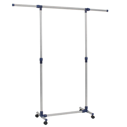 Kledingrek Verstelbaar 165X44X150 Cm Roestvrij Staal Zilver
