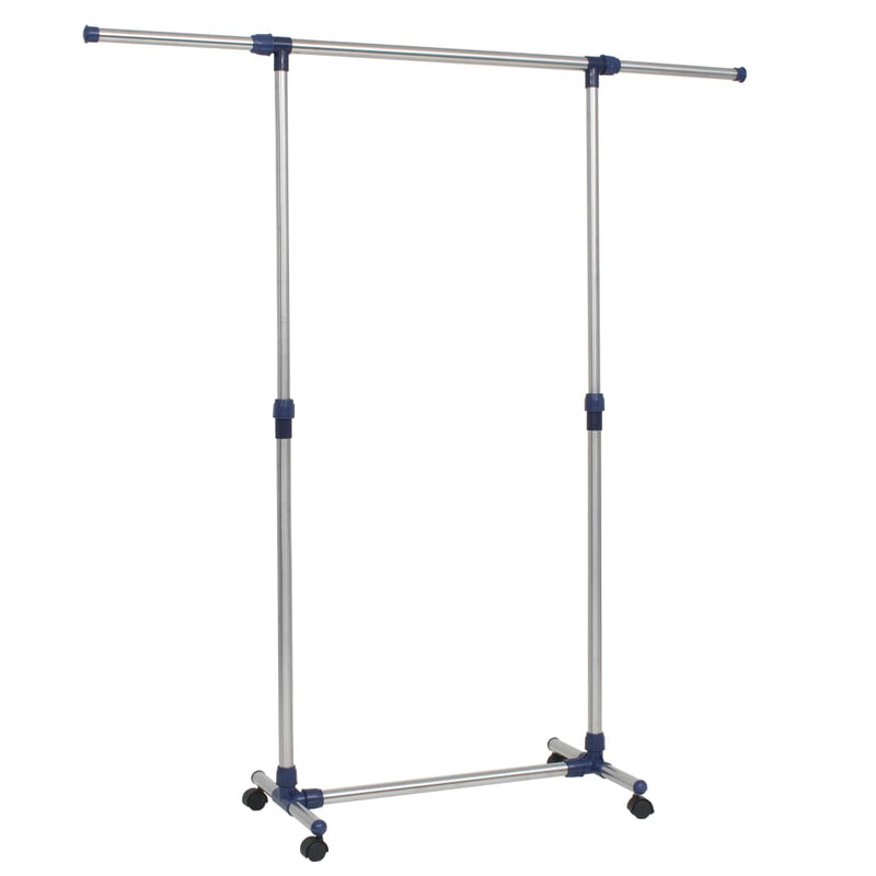 Kledingrek Verstelbaar 165X44X150 Cm Roestvrij Staal Zilver – extra afbeelding