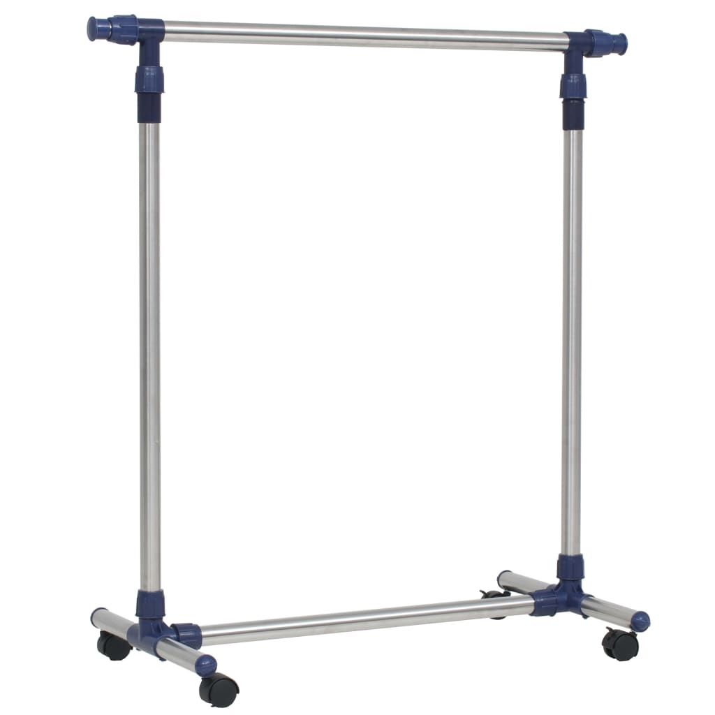 Kledingrek Verstelbaar 165X44X150 Cm Roestvrij Staal Zilver