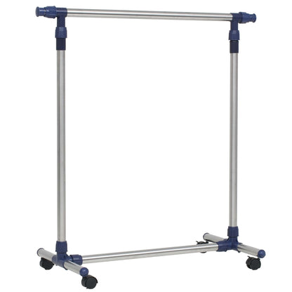 Kledingrek Verstelbaar 165X44X150 Cm Roestvrij Staal Zilver