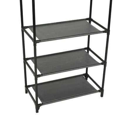 Kledingrek 55X28,5X175 Cm Staal En Ongeweven Stof Zwart