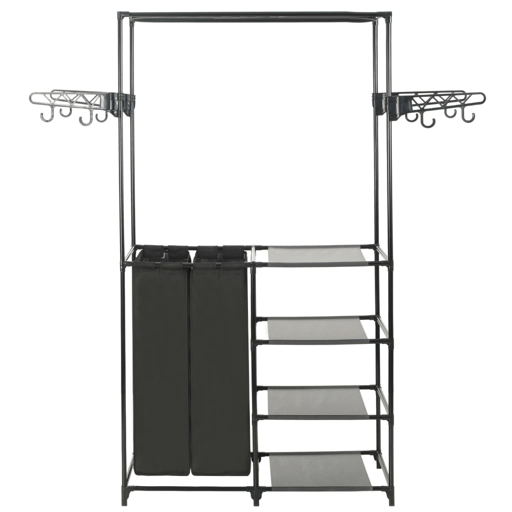 Kledingrek 87X44X158 Cm Staal En Ongeweven Stof Zwart
