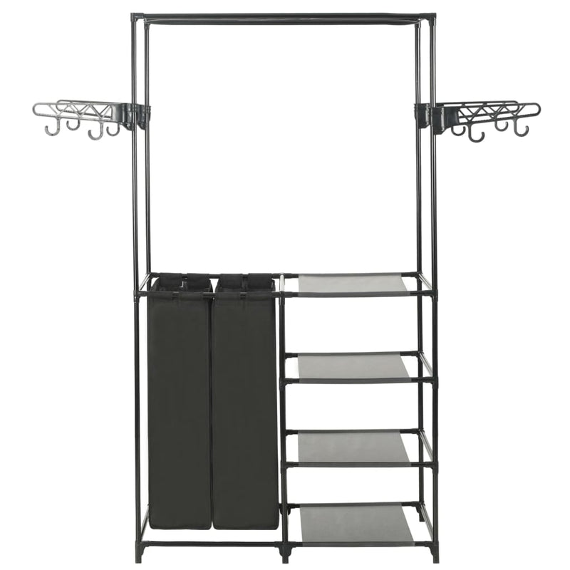 Kledingrek 87X44X158 Cm Staal En Ongeweven Stof Zwart – extra afbeelding