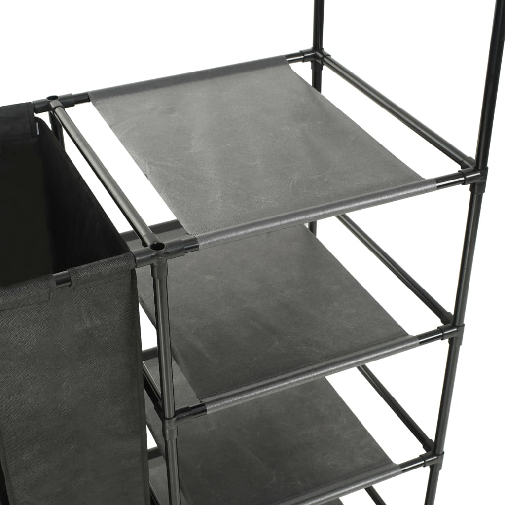 Kledingrek 87X44X158 Cm Staal En Ongeweven Stof Zwart