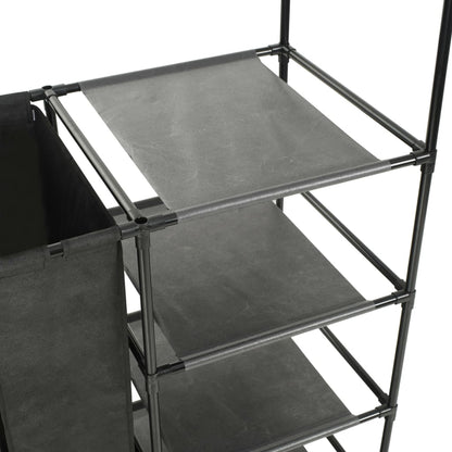 Kledingrek 87X44X158 Cm Staal En Ongeweven Stof Zwart