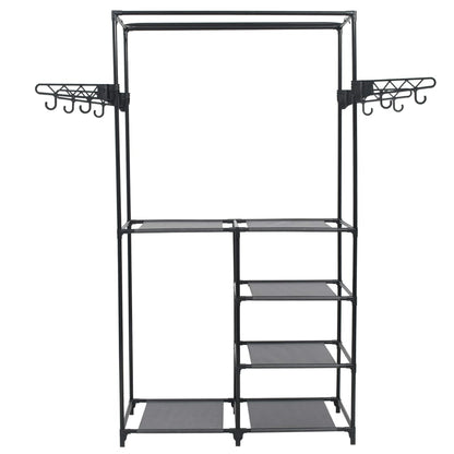 Kledingrek 87X44X158 Cm Staal En Nonwoven Stof Zwart