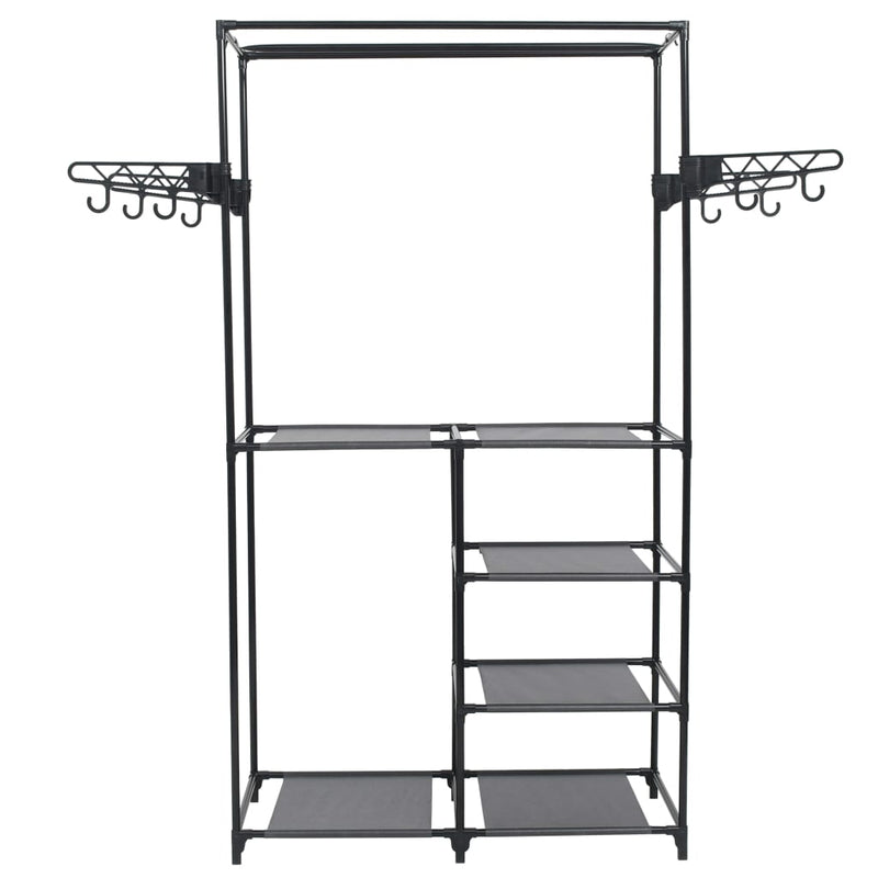 Kledingrek 87X44X158 Cm Staal En Nonwoven Stof Zwart – extra afbeelding