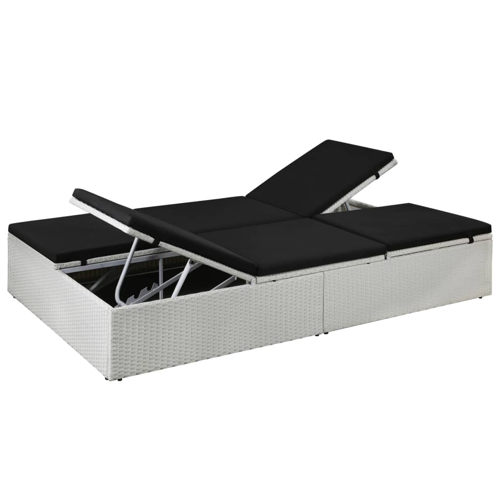 Ligbed Marit - 194 x 120 x 31 cm -met kussen - zwart