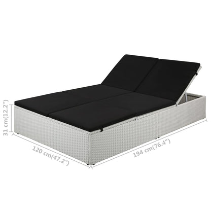 Ligbed Marit - 194 x 120 x 31 cm -met kussen - zwart
