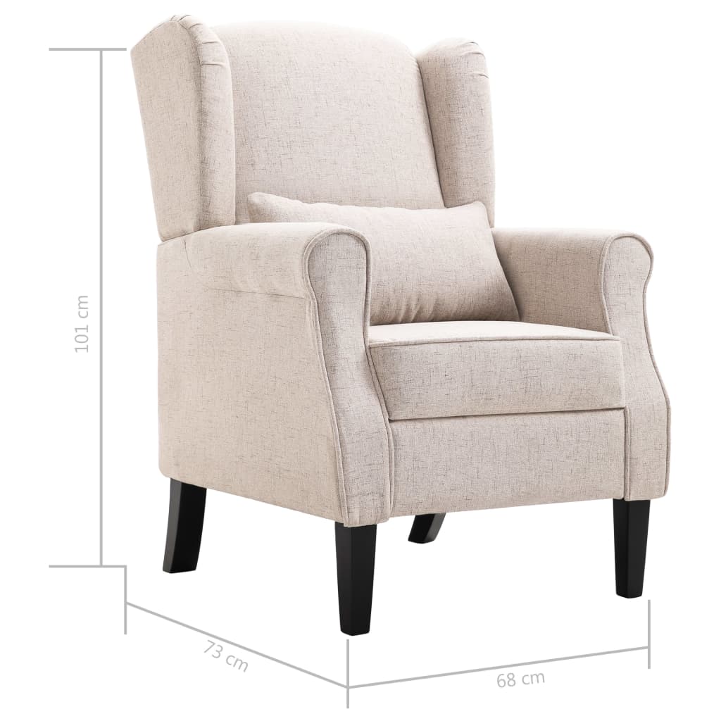 Fauteuil Roza - beige - met kussen