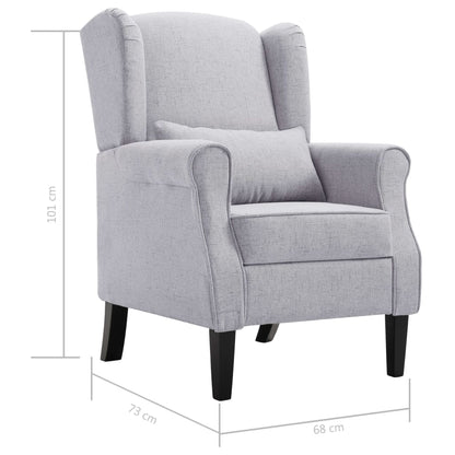 Fauteuil Roza - met kussen - lichtgrijs