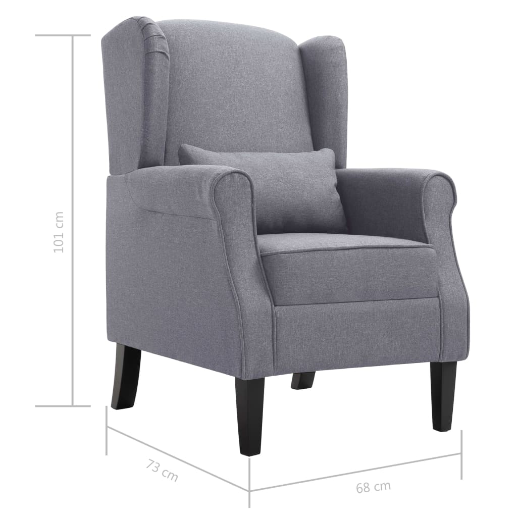Fauteuil Roza - met kussen - donkergrijs