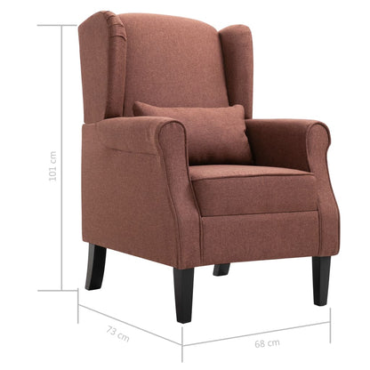 Fauteuil Roza  - met kussen - bruin