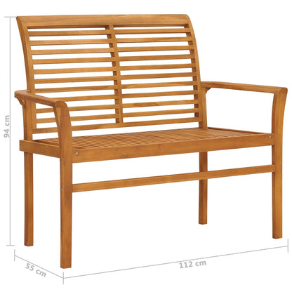 Tuinbank Odette - 112 cm - massief teakhout - bruin